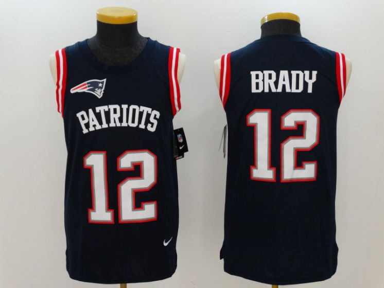 2017 Nike NFL New England Patriots #12 Brady Blue Men Stitched Limited Tank Top Jersey->houston texans->NFL Jersey